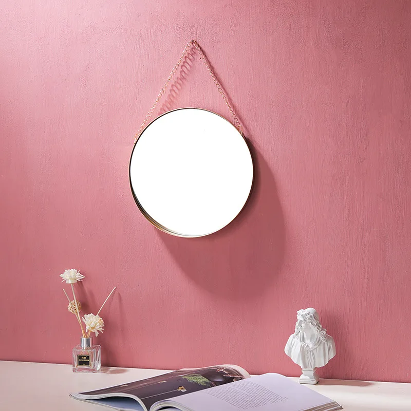 Металлическое декоративное зеркало круглое из кованого железа одностороннее