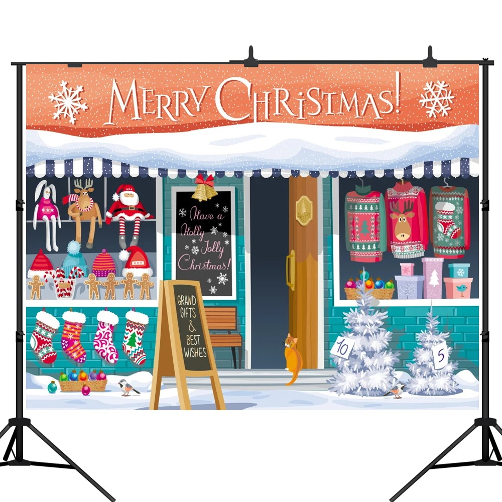 Рождественский магазин Lyavshi фон для фотосъемки игрушек мультяшный реквизит