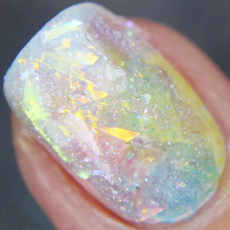

Crystal Fire Opal Flakes Nail Sequins Purple Holographic Glitter DIY Chrome Powder for Spring Nails Manicure Paillettes GL