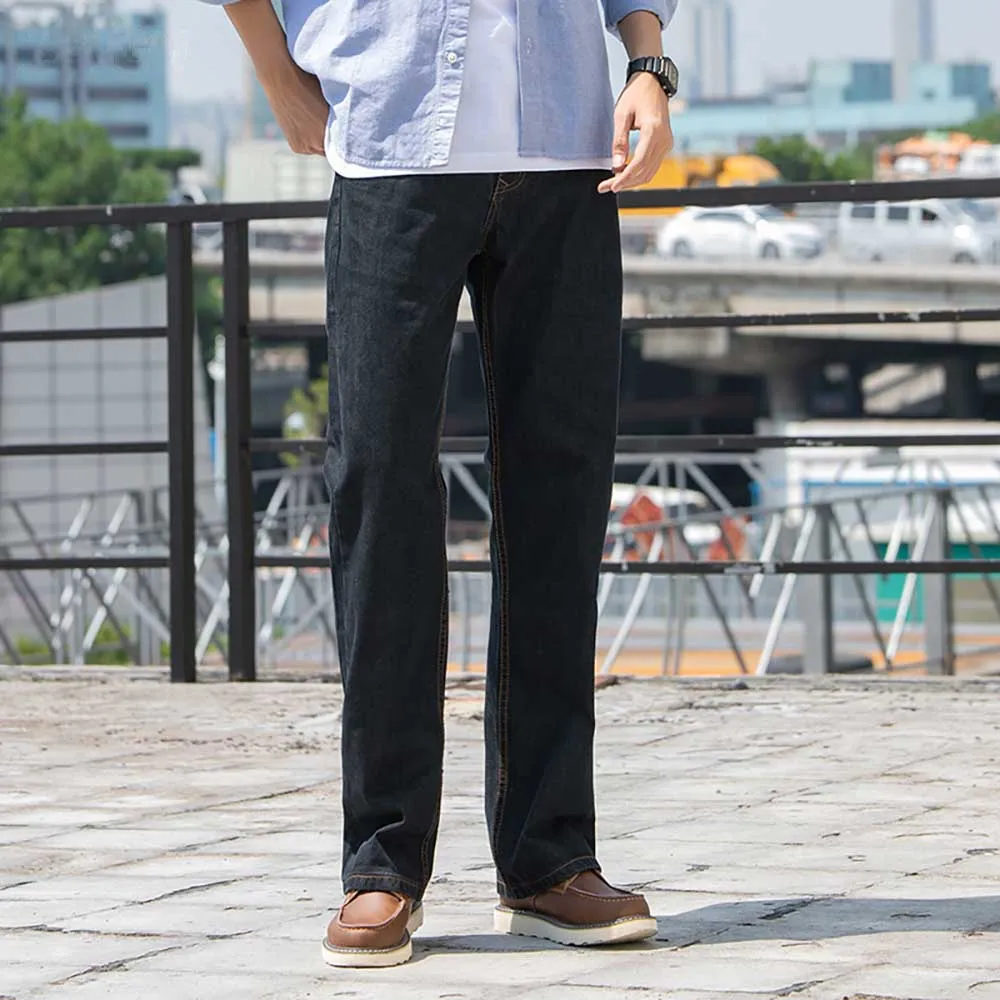 4 Season Straight Denim Men's Casual Jeans Loose Baggy Trousers Streetwear Plus Size Pants High Quality Clothing