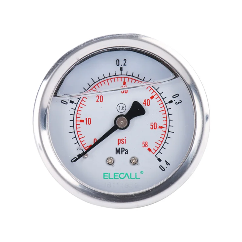 

Axial Oil Pressure Gauge vacuum Hydraulic Liquid Filled Oil 60mm Analog shock-proof YTN-60Z 0-0.1MPA 0-10MPA