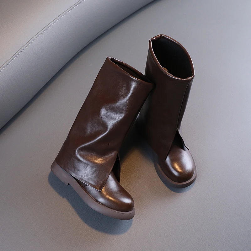 Очень мягкие высокие сапоги для девочек осень 2021 новая модная удобная уличная