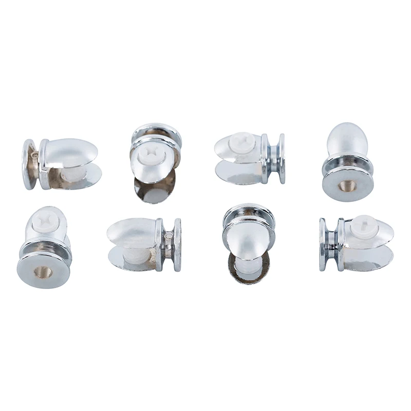 

4Pieces Wall Mounted Glass Clamp Holder Glass Clamps Half Round Shelves Support Corner Bracket Door Hardware Clips for 5-8mm