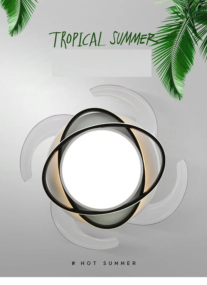 42 дюймовый современный Невидимый потолочный светильник с акриловыми листьями 36