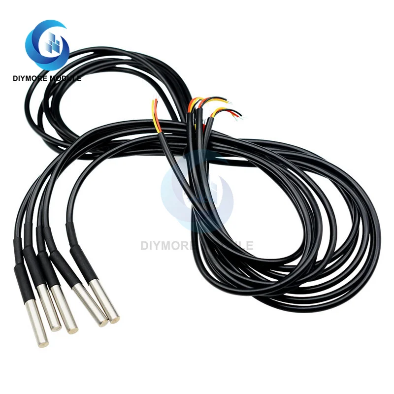 DS18B20 Stainless Steel Package Digital Temperature Sensor Diy Kit 1M/2M/2.5M/3M Waterproof Temperature Probe for Arduino