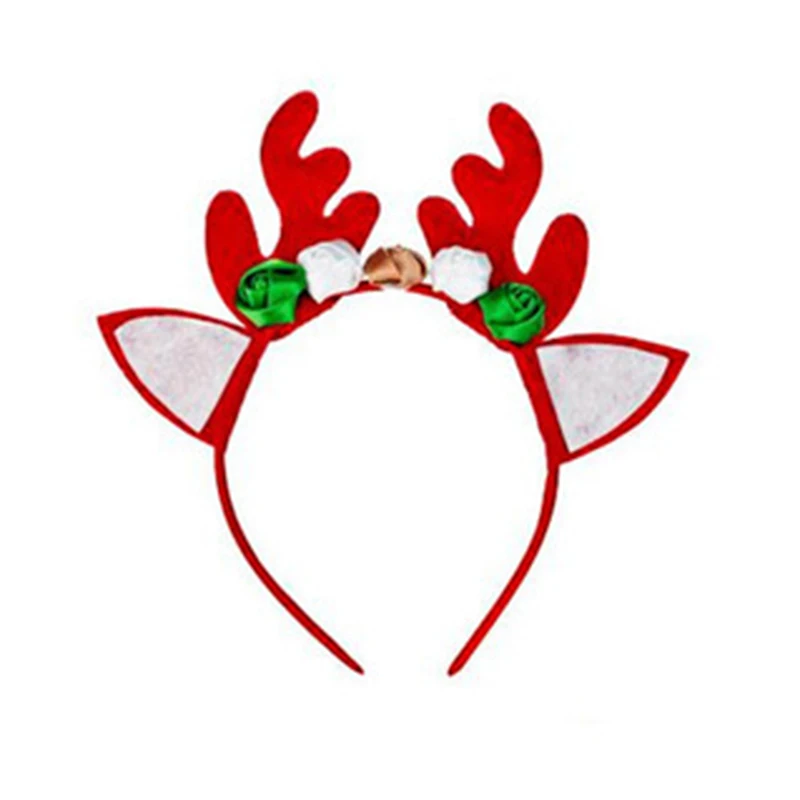 

Children's gauze Christmas deer headband Parent-child Halloween party headdress simulation flower costume accessories