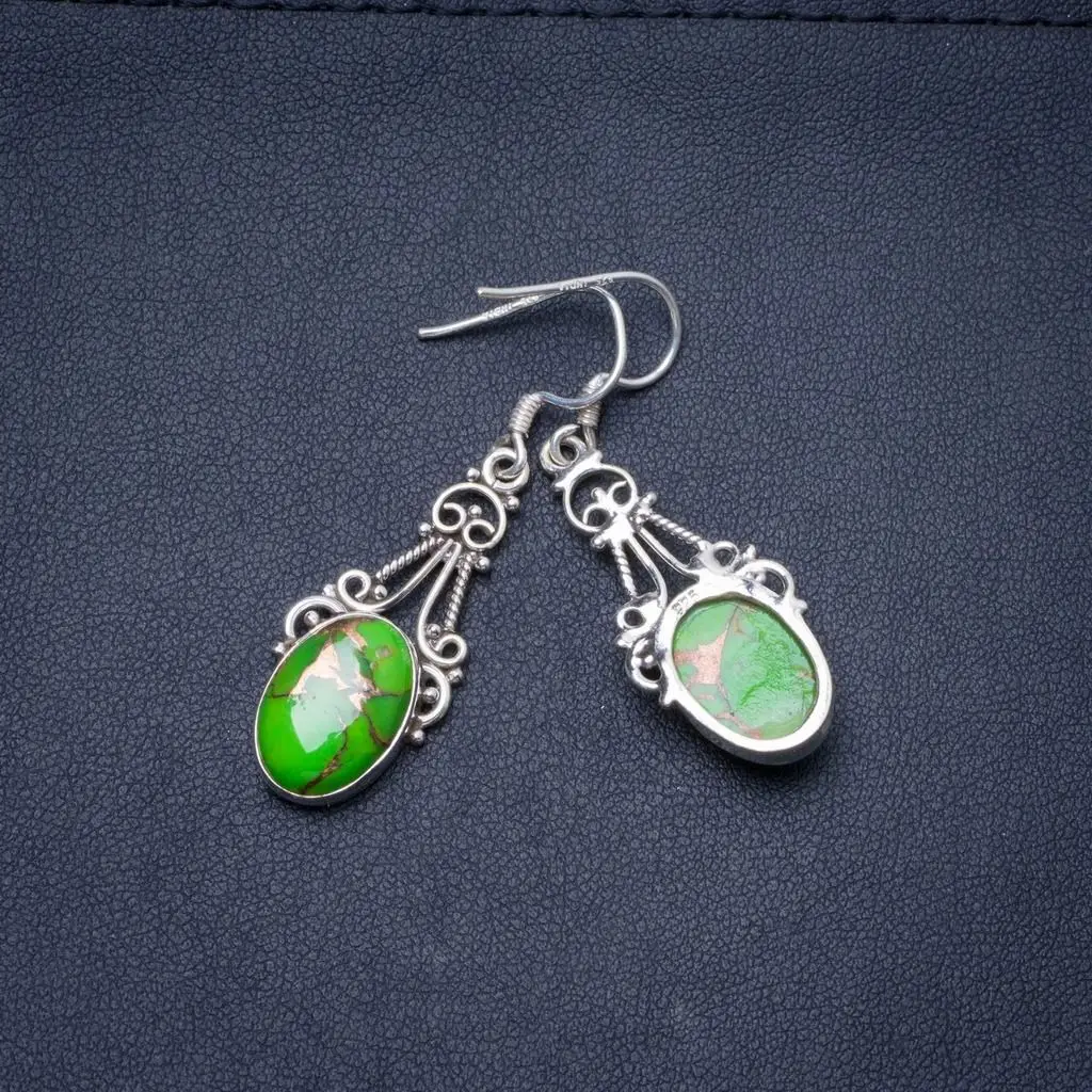 Серьги из серебра 925 пробы с натуральной бирюзой ручной работы 1 5 дюйма Y0464 |