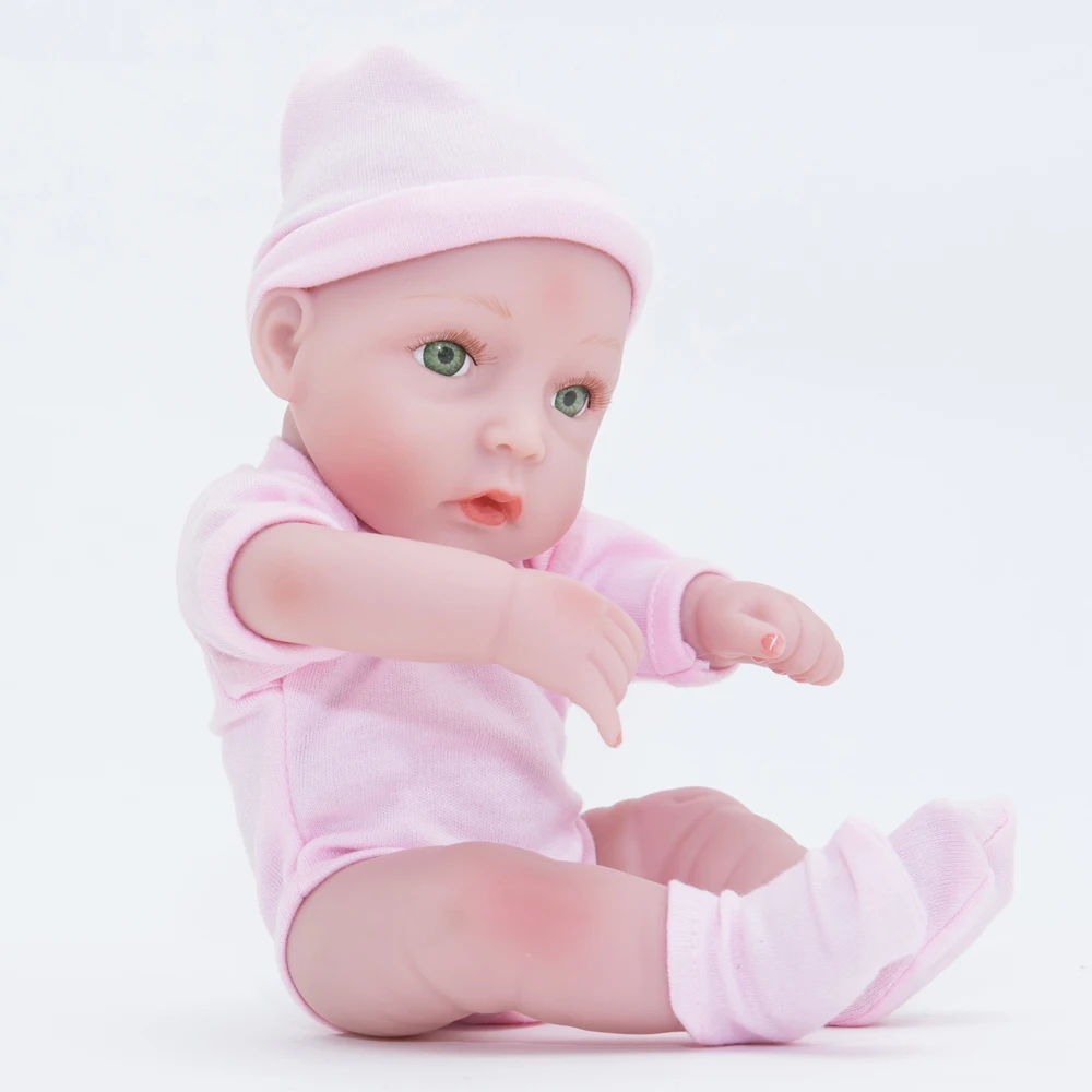 25 см милый новорожденный мини Bebe Reborn Baby Doll полный силиконовый винил реалистичный