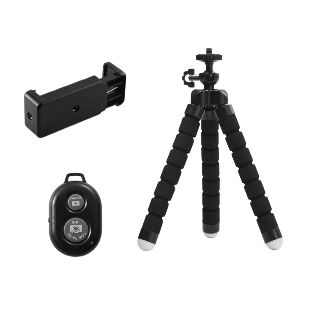 Гибкая Губка Осьминог Мини штатив с Bluetooth дистанционного спуска затвора для iPhone