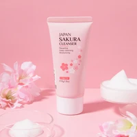 lalkou japan sakura gentle cleansing facial cleanser shrink pores deep clean oil control remove blackhead moisturizing skin care