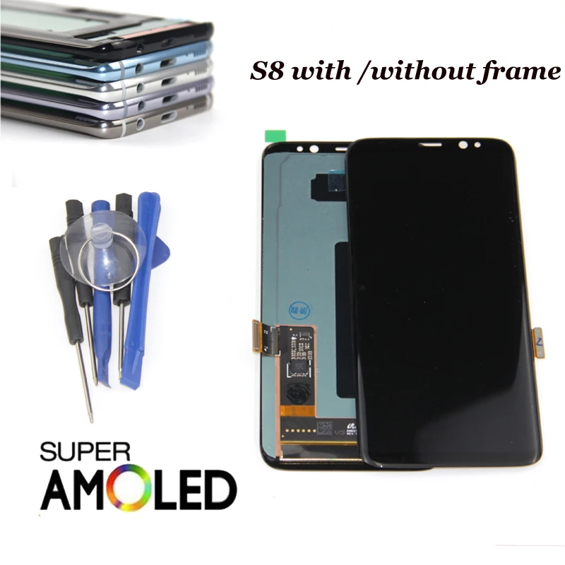 AMOLED S8 ЖК дисплей с рамкой для SAMSUNG Galaxy G950 G950F Plus G955 G955F сенсорный экран дигитайзер
