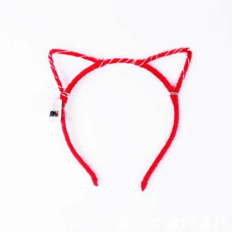 

2pcs LED Light Up Cat Ear Headband Party Glowing Supplies Women Girl Flashing Hair Accessories football fans cheer props