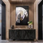 Декоративная лошадь Реалистичная Картина на холсте плакаты и печать черно-белая Настенная картина для гостиной коридора домашний декор