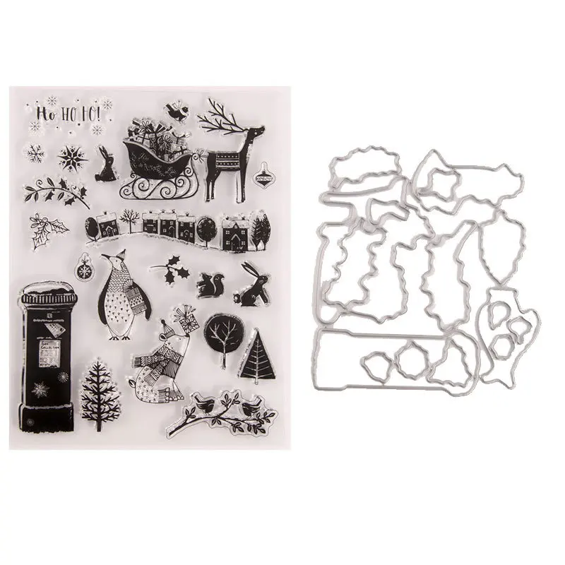 Рождественский олень животные прозрачный силиконовый штамп и Вырубные штампы DIY
