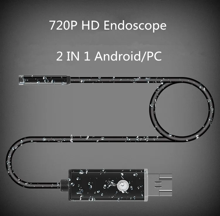 USB эндоскоп с объективом 7 мм 720P 6 светодиодный одов 1/2/7 мм|Компактные видеокамеры|
