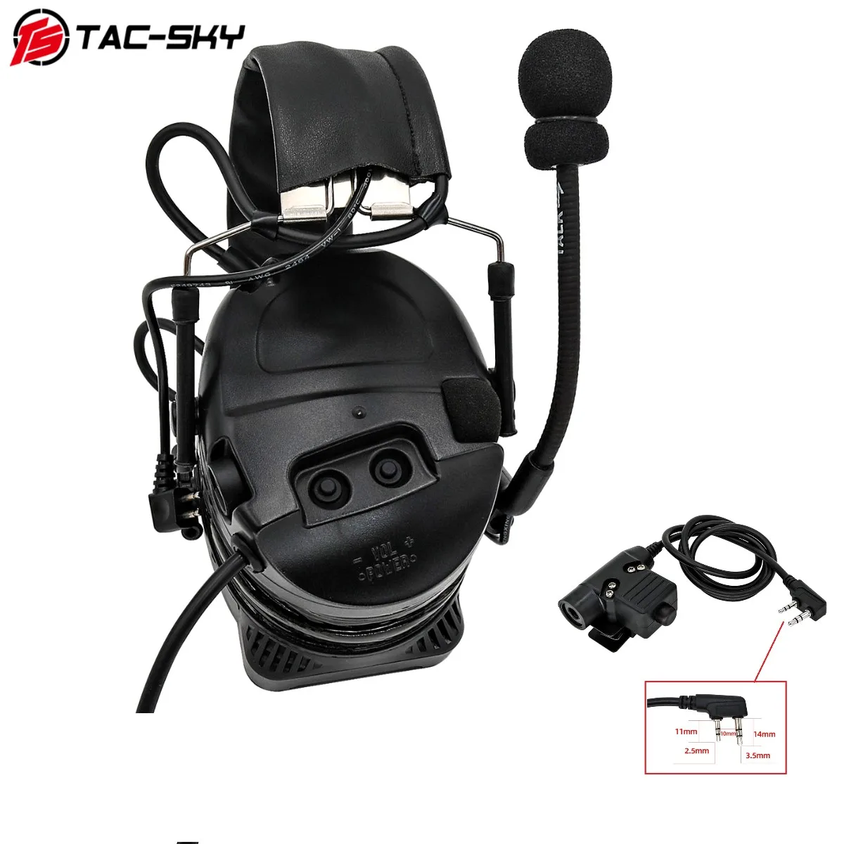 TAC-SKY Outdoor Sports Hearing Defense Noise Reduction Pickup Military Shooting Tactical Headset COMTAC I Silicone Earmuffs