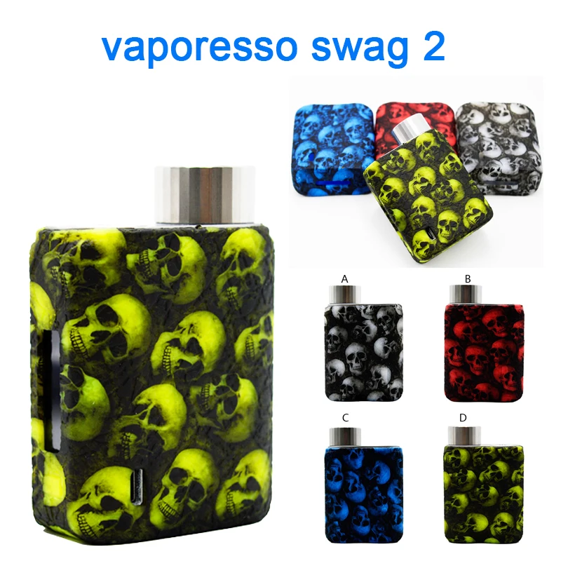 

Silicone Skull Head Case for swag 2 80w KIT Kit Mod Box Protective Cover Skin for Accessories Wrap Sleeve Gel