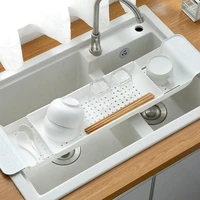 telescopic shower gel rack retractable drain rack plastic kitchen free perforated bathtub soaking tub storage rack