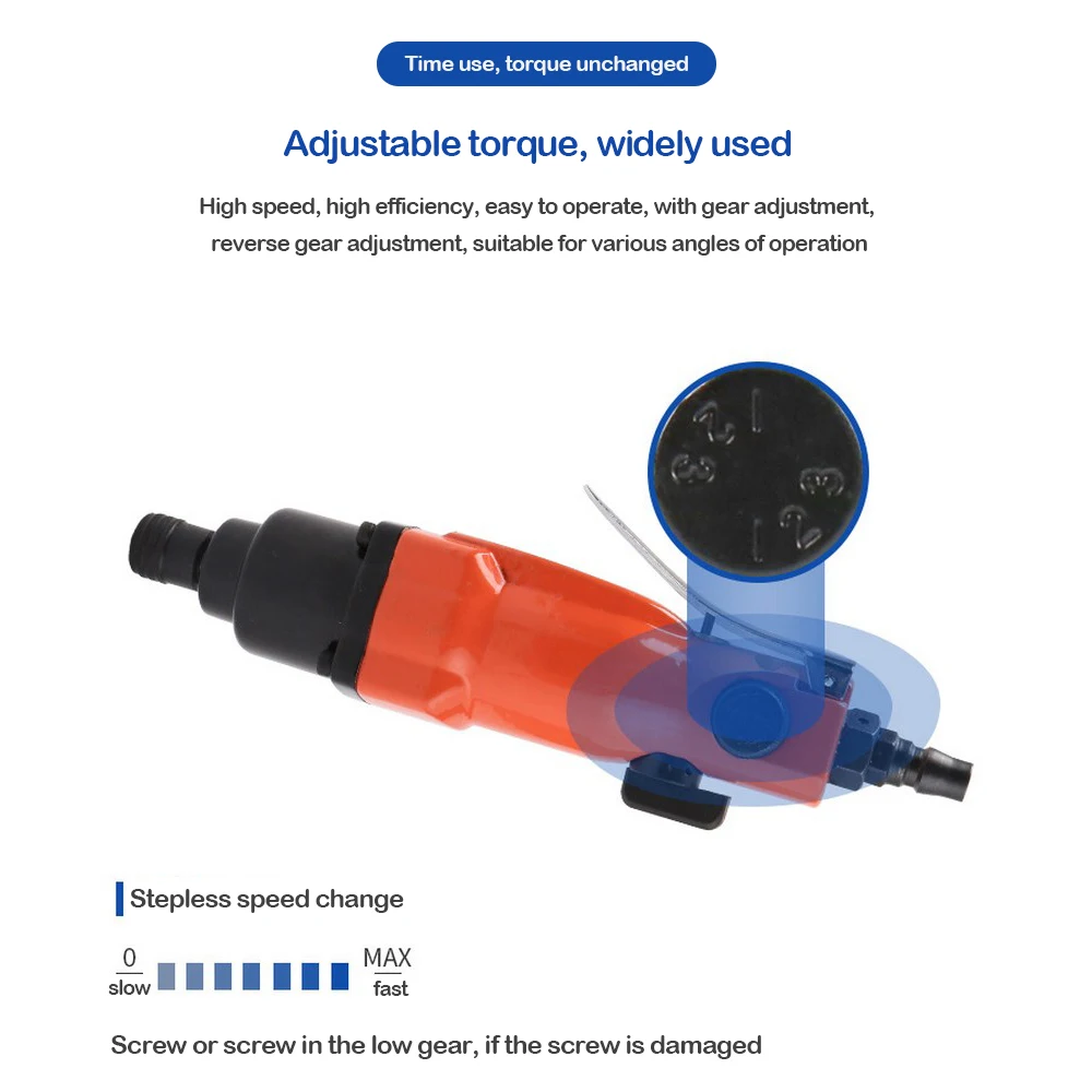 

Straight Handle Pneumatic Screwdriver Industrial Grade Straight Manual 9000rpm1/4 Inch Reversible Screwdriver Pneumatic Tool