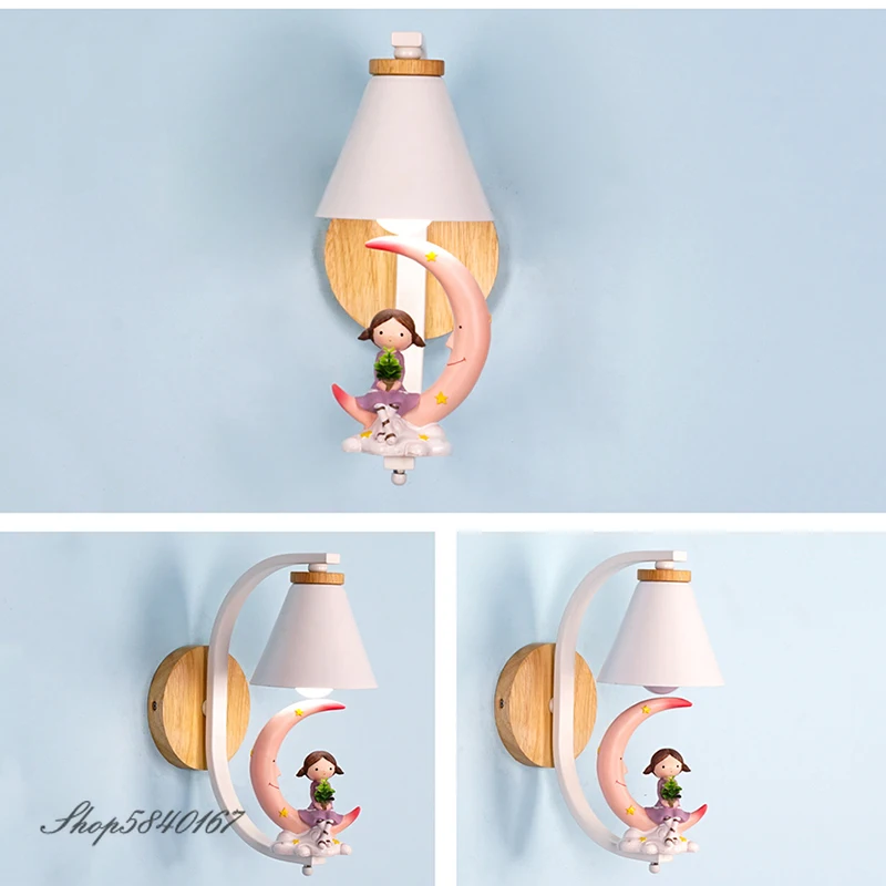 Детский Светильник в виде Луны настенные светильники для дома детей девочек