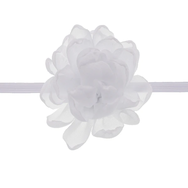 Белый baby headband Chiffon Flowers Headband girls Burning Edge Wedding Decoration DIY Wreath Headwear newborn girls hair Accessories - Цвет: Белый