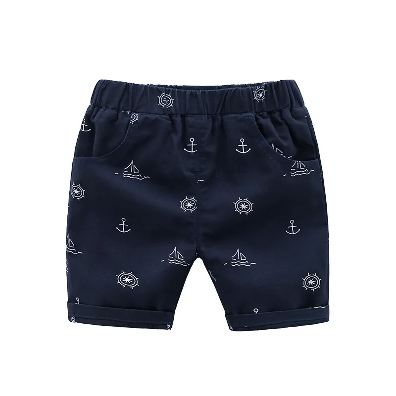 

Summer Boys Shorts Saling Boat Pattern Cotton Knee Length Toddler Pants Children Beach Trousers Casual Kids Clothes