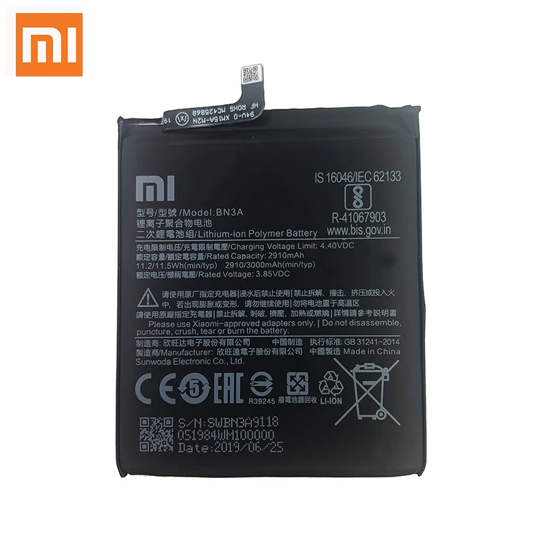 100 orginal xiao mi bn3a 3000mah battery for xiaomi redmi go redmigo high quality phone replacement batteries free global shipping