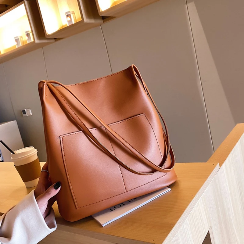 

Women Shoulder Bag Large Capacity Soft PU Leather Female Handbag Casual Big Tote Lady Shopping Bags