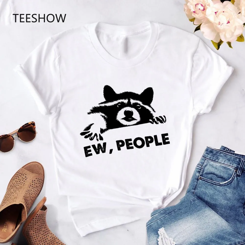 

Ew,people cat Women t shirts printed summer top female 90s mujer camisetas white tshirt femme graphic tees cute cartoon t shirt