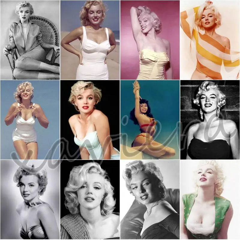 

5D Diy Diamond Painting Marilyn Monroe Portrait Cross Stitch Sexy Girl Full Drill Mosaic Rhinestone Embroidery Kits Home Decor