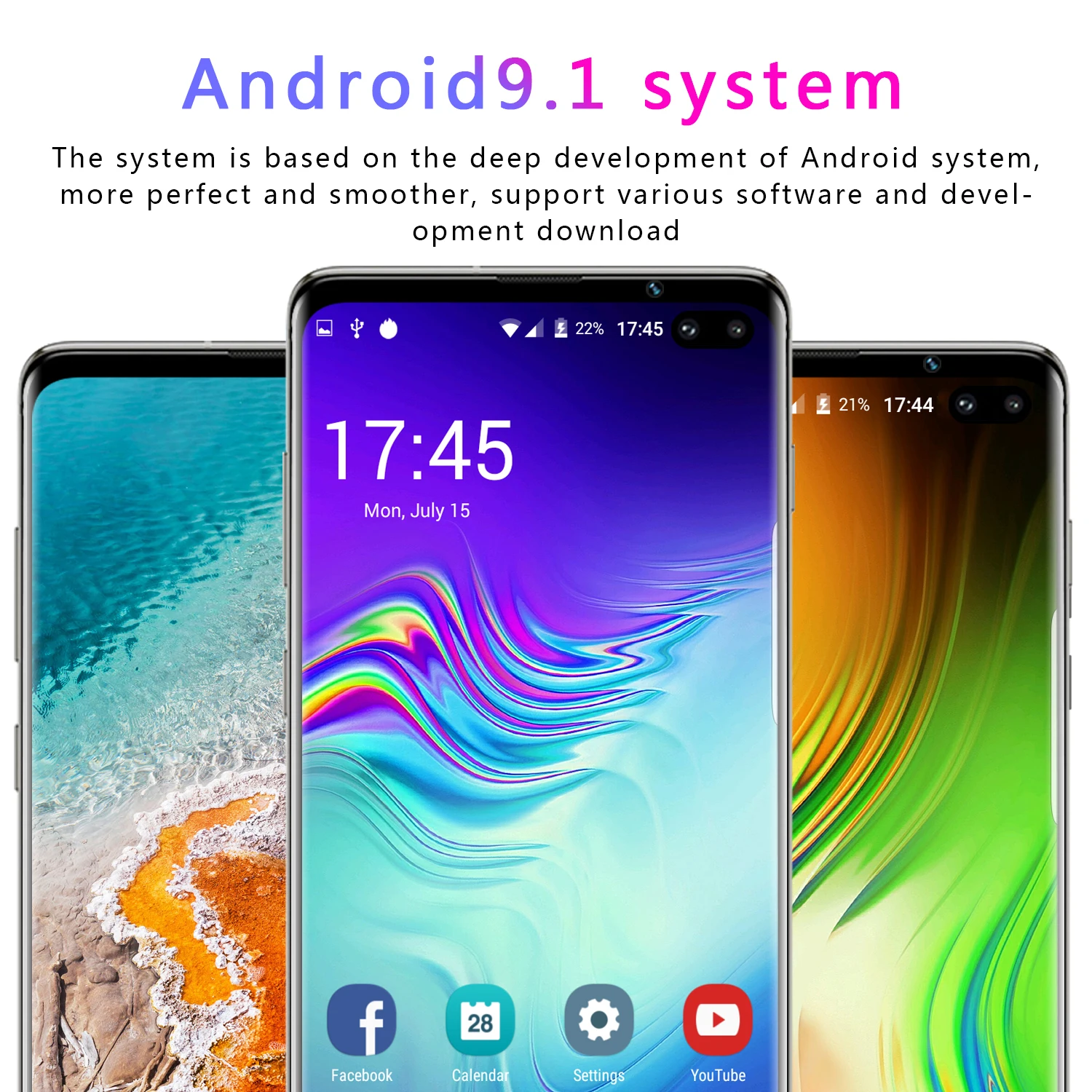 Смартфон S10+, полноэкранный, 6 ГБ+ 128 ГБ, 8 ядер, Android 9,0, Finger Face ID, двойная камера, 4G, смартфон, мобильный телефон, трубка
