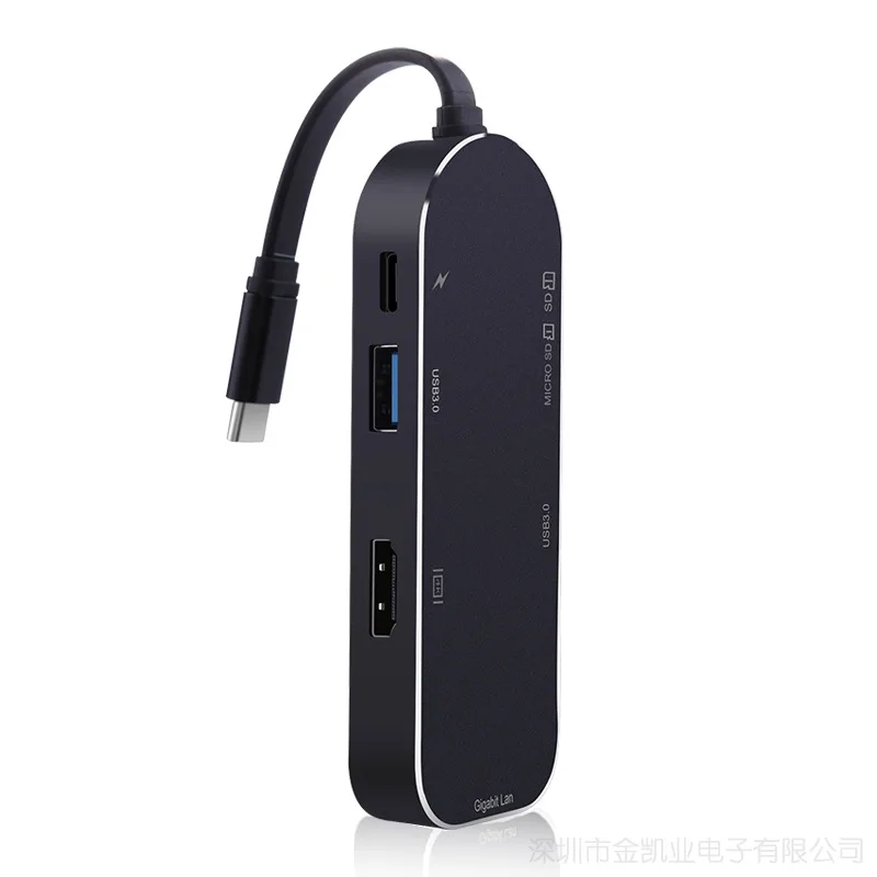 7 в 1 конвертер type C USB C концентратор к HDMI 4K адаптер 10/100/1000 м RJ45 порт USB C разветвитель док-станция для ноутбука MacBook USB-C концентратор