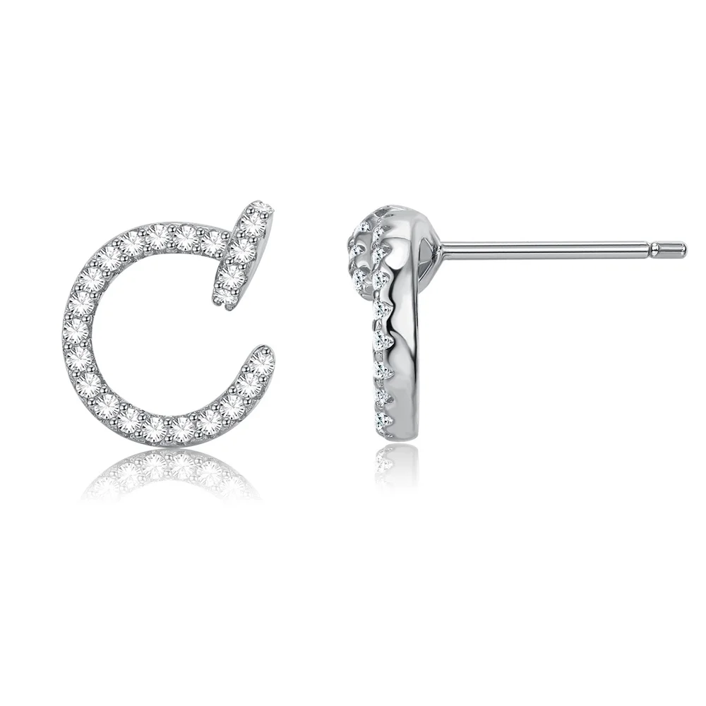 

ZEMIOR 925 Sterling Silver Stud Earrings For Women Nail Shape Full 5A Clear Cubic Zirconia Earring Engagement Fine Jewelry New