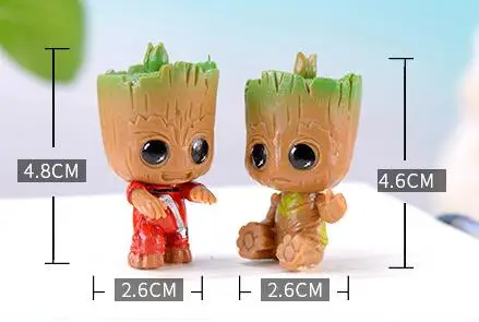 4pcs/set Guardians of The Galaxy Baby Groot Avengers Tiny Cute Tree Man Model Figure Toys 5cm |