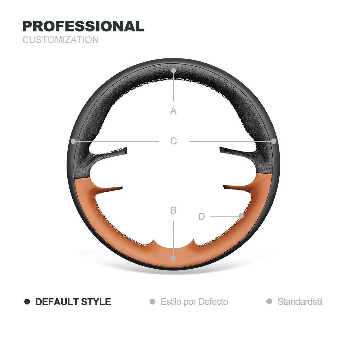 DIY Заказной черный коричневый кожаный чехол рулевого колеса автомобиля для Mini