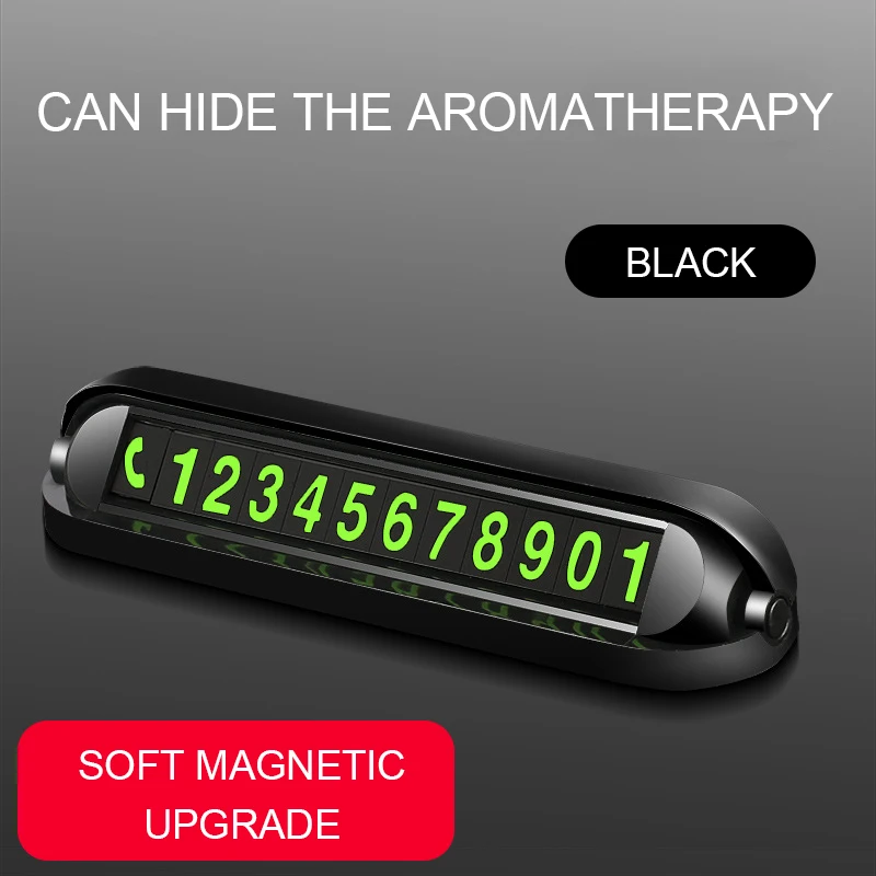 New Luminous Car Temporary Parking Card Sticker with Air Freshener Auto Phone Number Plate Aromatherapy Accessories | Автомобили и