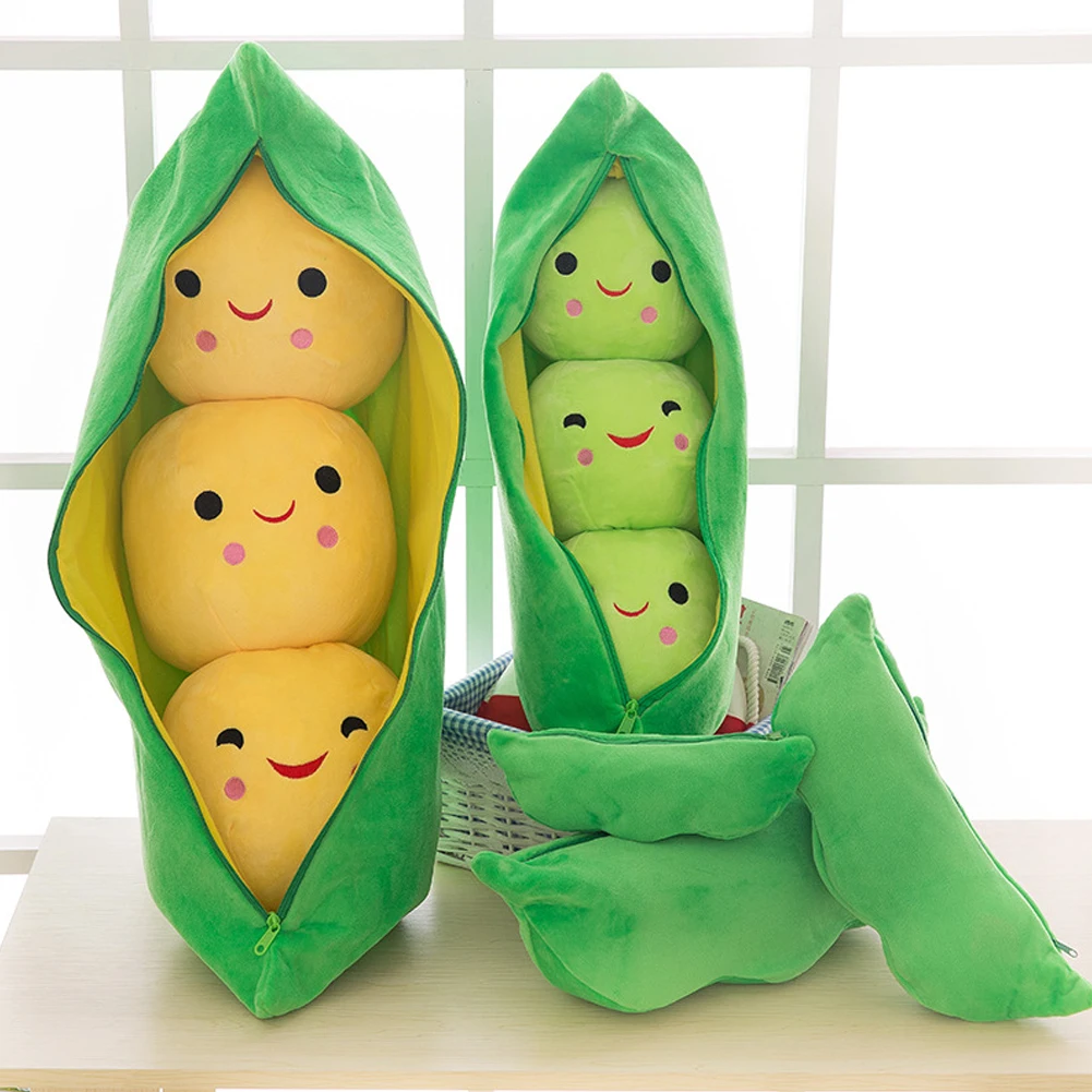 

25CM/40CM Kids Baby Plush Toy Cute Pea Stuffed Plant Doll Girlfriend Kawaii For Children Gift High Quality Pea-Shaped Pillow Toy