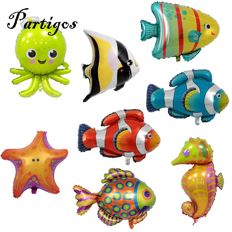 1 шт. большой хиппокамп осьминог рыба фольга шар океанские животные тематические