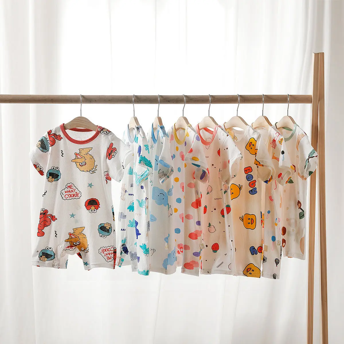 Newborn Baby Summer Rompers 100% Cotton Breathable Thin Infant Body Short Sleeve Baby Jumpsuit Cartoon Baby Boy Girl Clothes