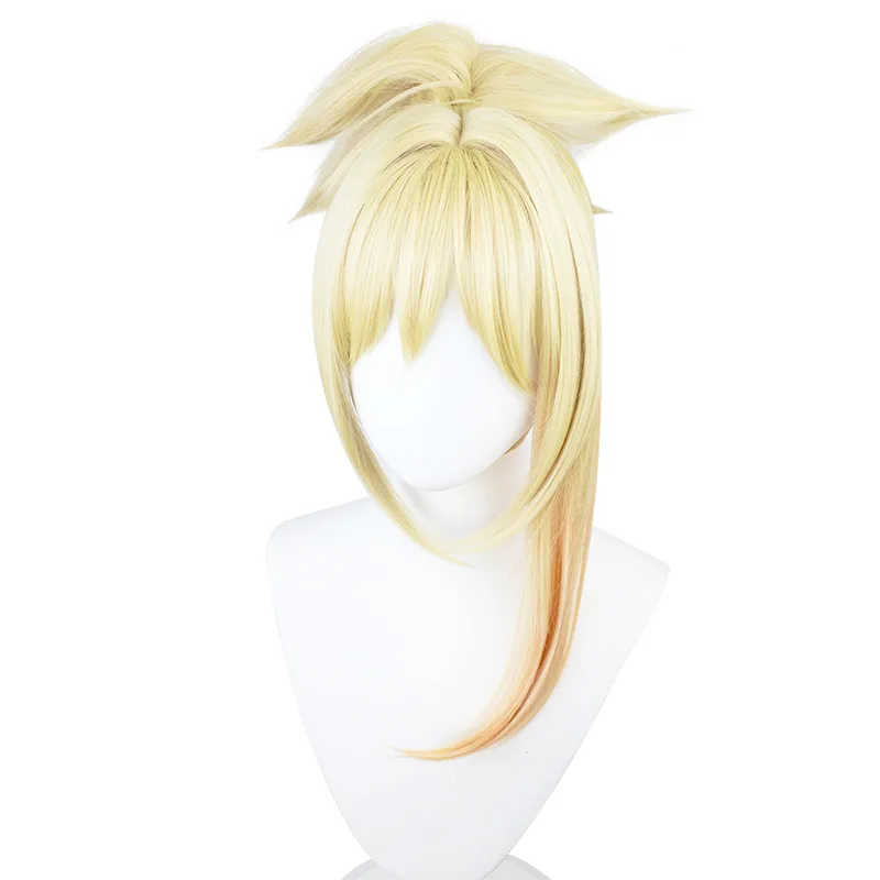 

Genshin Impact Yoimiya Cos wig horsetail butterfly wig light gold gradient light orange wig