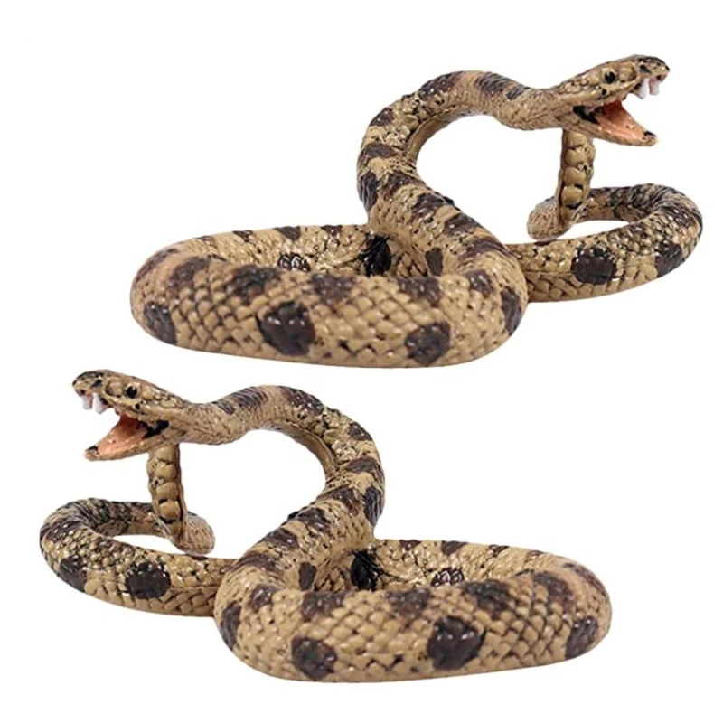 

066B 1Set April Fools Props Prank Toy Realistic Snake Trick Toy for Entertainment Educational Model Rattlesnake Novelty Toy