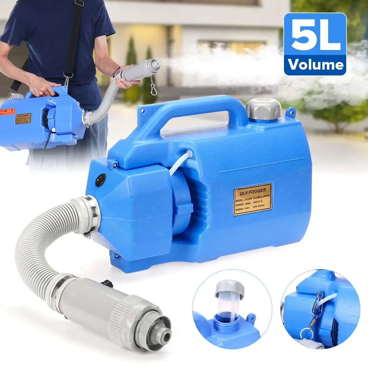 

5L Electric ULV sprayer 1000W Portable fogger machine Disinfection Machine for Car Home ultra capacity spray machine fight drugs