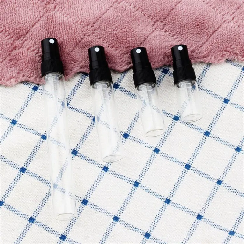 Черный дорожный многоразовый стеклянный флакон для духов с распылителем 2 мл 3 5 10