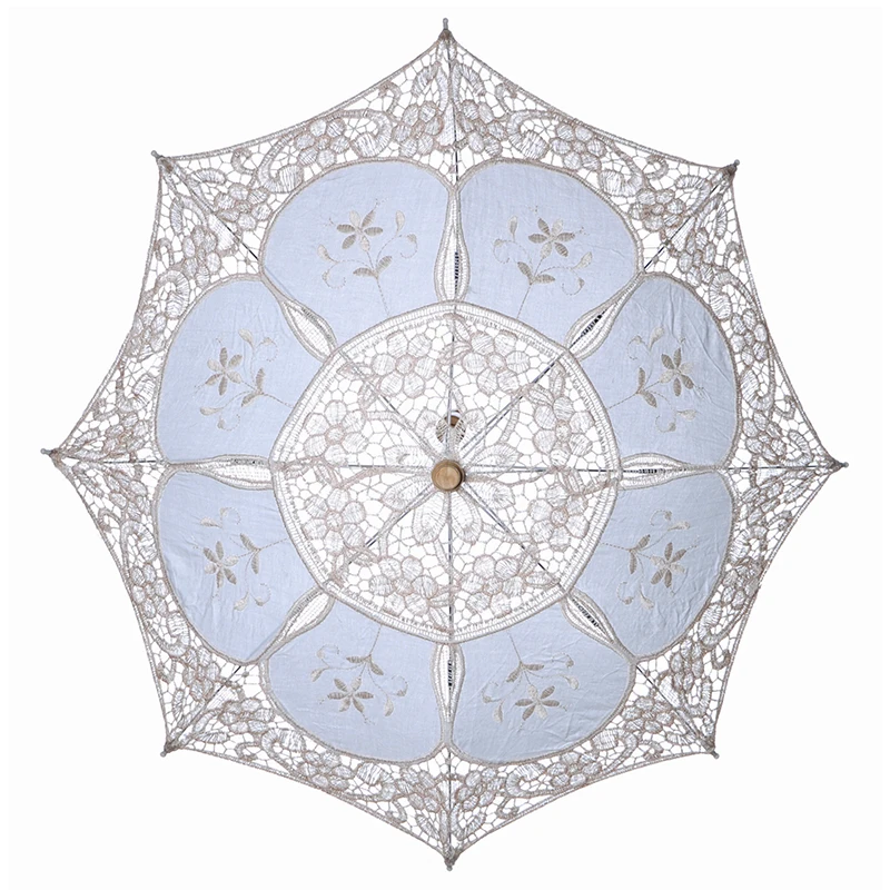 Хлопковый зонт от солнца для маленьких девочек кружевной с цветами красный