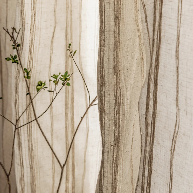 

Natural Linen Texture Blackout Curtains for Living Room Bedroom Cafe Vintage Eco-friendly Cotton Curtain Window Drapes Home Deco