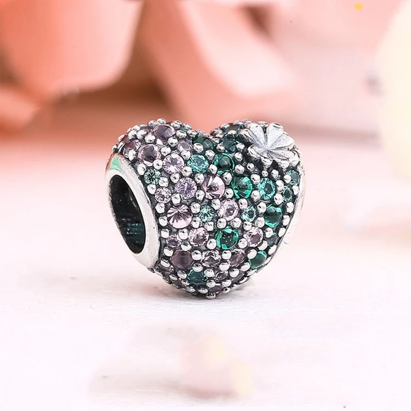 Бусины в форме сердца стразы Европейский оригинальный браслет для женщин Lover Clover