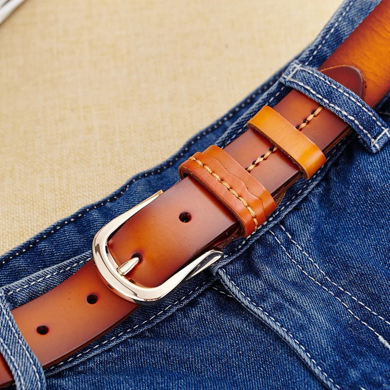 

Fashion Women Belt Real Genuine Leather cintos femininos Luxury Alloy Female Straps Belts Accessories Pin Buckle Waistband