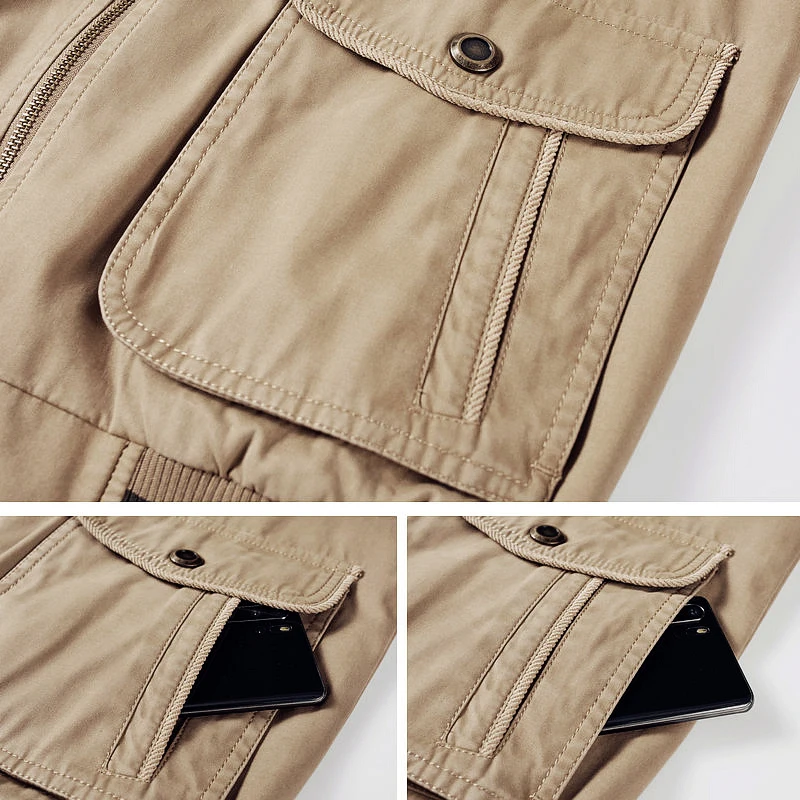 

2021 Spring Autumn Casual Father Style Middle Aged Men's High Quality 100% Cotton Khaki Coats Male Double Sided Wear Jacket Coat