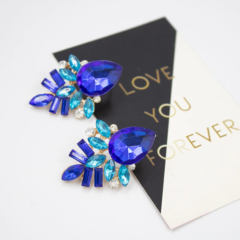 Серьги ювелирные модные стильные синие/черные/розовые серьги ручной работы