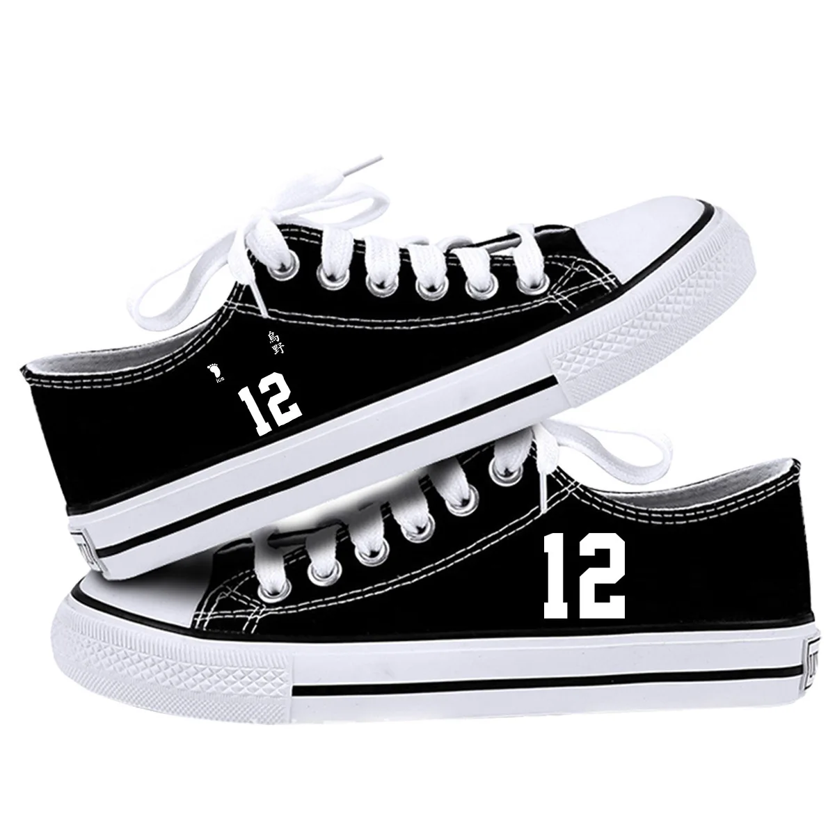 

2021 New Anime Haikyuu!! Canvas Black Shoes Casual Sneakers Student Sports Shoes Boy Girl Woman Man Shoes Spring Autumn